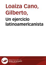 Un ejercicio latinoamericanista | Biblioteca Virtual Miguel de Cervantes