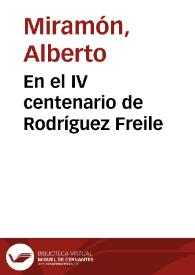 En el IV centenario de Rodríguez Freile | Biblioteca Virtual Miguel de Cervantes