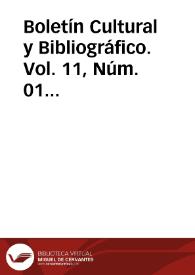 Boletín Cultural y Bibliográfico. Vol. 11, Núm. 01 (1968) | Biblioteca Virtual Miguel de Cervantes