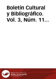 Boletín Cultural y Bibliográfico. Vol. 3, Núm. 11 (1960) | Biblioteca Virtual Miguel de Cervantes