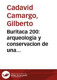 Buritaca 200:  arqueologia y conservacion de una población precolombina (Sierra Nevada de Santa Marta- Colombia) | Biblioteca Virtual Miguel de Cervantes