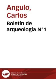 Boletín de arqueología N°1 | Biblioteca Virtual Miguel de Cervantes
