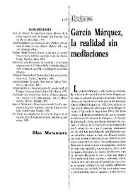 García Márquez, la realidad sin mediaciones / Francisco José Cruz Pérez | Biblioteca Virtual Miguel de Cervantes