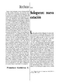 Sologuren: nueva estación / Ana María Gazzolo | Biblioteca Virtual Miguel de Cervantes