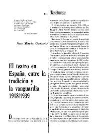 El teatro en España, entre la tradición y la vanguardia (1918-1939) / José María de Quinto | Biblioteca Virtual Miguel de Cervantes