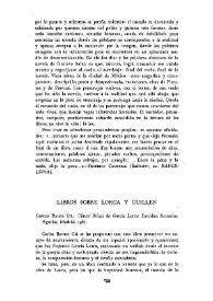 Libros sobre Lorca y Guillén / Raúl Chávarri | Biblioteca Virtual Miguel de Cervantes