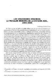 Los vencedores vencidos: la peculiar memoria de la División Azul, 1945-2005 / Xoxé Manoel Núñez Seixas | Biblioteca Virtual Miguel de Cervantes