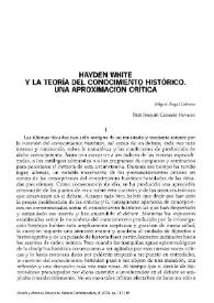 Hayden White y la teoría del conocimiento histórico. Una aproximación crítica / Miguel Ángel Cabrera Acosta | Biblioteca Virtual Miguel de Cervantes