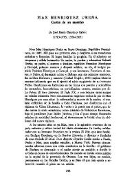 Max Henríquez Ureña. Cartas de un maestro (A José María Chacón y Calvo) (1915-1935, 1956-1965) / Zenaida Gutiérrez-Vega | Biblioteca Virtual Miguel de Cervantes