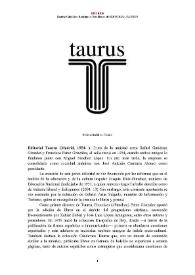 Editorial Taurus (Madrid, 1954- ) [Semblanza] / Beatriz Caballero Rodríguez | Biblioteca Virtual Miguel de Cervantes