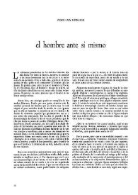 El hombre ante sí mismo / Pedro Laín Entralgo | Biblioteca Virtual Miguel de Cervantes