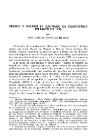 Pereda y Galdós en Santiago de Compostela en mayo de 1885 / por José Manuel González Herrán | Biblioteca Virtual Miguel de Cervantes