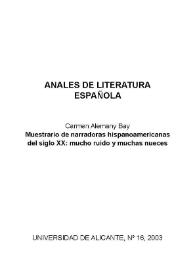 Muestrario de narradoras hispanoamericanas del siglo XX: mucho ruido y muchas nueces / Carmen Alemany Bay | Biblioteca Virtual Miguel de Cervantes