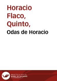 Odas de Horacio | Biblioteca Virtual Miguel de Cervantes