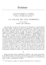 La salud de los hombres / Pedro Laín Entralgo | Biblioteca Virtual Miguel de Cervantes