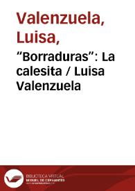 “Borraduras”:  La calesita / Luisa Valenzuela | Biblioteca Virtual Miguel de Cervantes