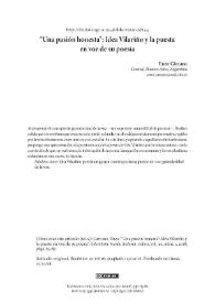 "Una pasión honesta”: Idea Vilariño y la puesta en voz de su poesía
 / Enzo Cárcano | Biblioteca Virtual Miguel de Cervantes