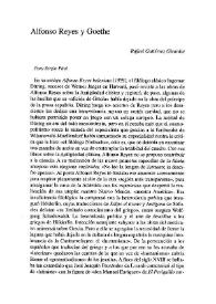 Alfonso Reyes y Goethe / Rafael Gutiérrez Girardot | Biblioteca Virtual Miguel de Cervantes
