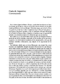 Carta de Argentina. Conversaciones / Jorge Andrade | Biblioteca Virtual Miguel de Cervantes
