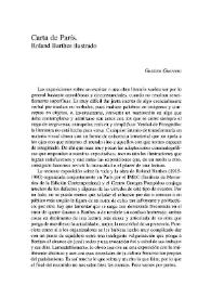 Carta de París: Roland Barthes ilustrado / Gustavo Guerrero | Biblioteca Virtual Miguel de Cervantes