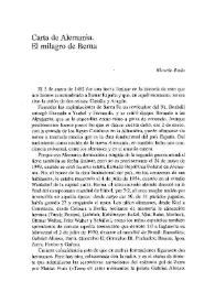 Carta de Alemania: "El milagro de Berna" / Ricardo Bada | Biblioteca Virtual Miguel de Cervantes