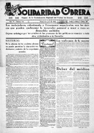 Solidaridad Obrera : Órgano y Portavoz de la Confederación Regional del Trabajo de Levante. Núm. 125,  3 de julio de 1936 | Biblioteca Virtual Miguel de Cervantes
