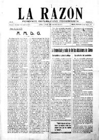 La Razón : Periódico Republicano Progresista. Núm. 2, 27 de noviembre de 1931 | Biblioteca Virtual Miguel de Cervantes