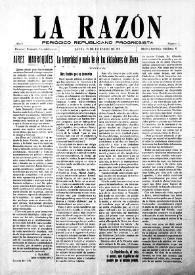 La Razón : Periódico Republicano Progresista. Núm. 3, 12 de diciembre de 1931 | Biblioteca Virtual Miguel de Cervantes
