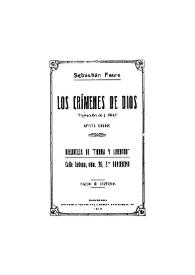 Los crímenes de Dios  / Sebastián Faure ; traducción de J. Prat | Biblioteca Virtual Miguel de Cervantes