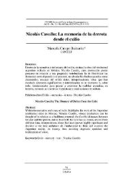 Nicolás Casullo: La memoria de la derrota desde el exilio / Marcela Crespo Buiturón | Biblioteca Virtual Miguel de Cervantes