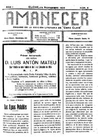 Amanecer : órgano de la sección literaria de "Coro Clavé" (Elche). Núm. 5, 29 de noviembre de 1925 | Biblioteca Virtual Miguel de Cervantes