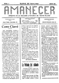 Amanecer : órgano de la sección literaria de "Coro Clavé" (Elche). Núm. 32, 20 de junio de 1926 | Biblioteca Virtual Miguel de Cervantes