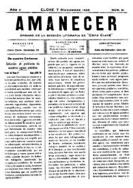 Amanecer : órgano de la sección literaria de "Coro Clavé" (Elche). Núm. 51, 7 de noviembre de 1926 | Biblioteca Virtual Miguel de Cervantes