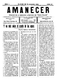 Amanecer : órgano de la sección literaria de "Coro Clavé" (Elche). Núm. 57, 19 de diciembre de 1926 | Biblioteca Virtual Miguel de Cervantes