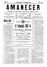 Amanecer : órgano de la sección literaria de "Coro Clavé" (Elche). Núm. 66, 27 de febrero de 1927 | Biblioteca Virtual Miguel de Cervantes