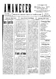 Amanecer : órgano de la sección literaria de "Coro Clavé" (Elche). Núm. 98, 9 de octubre de 1927 | Biblioteca Virtual Miguel de Cervantes