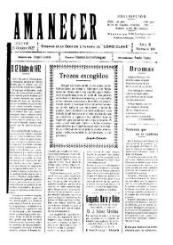 Amanecer : órgano de la sección literaria de "Coro Clavé" (Elche). Núm. 100, 23 de octubre de 1927 | Biblioteca Virtual Miguel de Cervantes