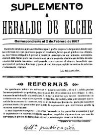 Heraldo de Elche :  Periódico Independiente. Suplemento, 2 de febrero de 1907 | Biblioteca Virtual Miguel de Cervantes