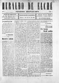 Heraldo de Elche :  Periódico Independiente. Núm. 1, 4 de mayo de 1907 | Biblioteca Virtual Miguel de Cervantes