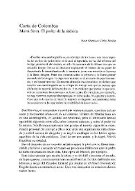 Carta de Colombia. Marta Senn. El poder de la música / Juan Gustavo Cobo Borda | Biblioteca Virtual Miguel de Cervantes