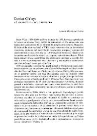 Dorian G(r)ay: el monstruo del armario / Antonio Domínguez Leiva | Biblioteca Virtual Miguel de Cervantes