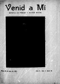 Venid a Mí : revista de piedad y acción social. Núm. 57, 25 de enero de 1921 | Biblioteca Virtual Miguel de Cervantes