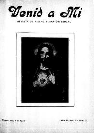 Venid a Mí : revista de piedad y acción social. Núm. 71, marzo de 1922 | Biblioteca Virtual Miguel de Cervantes
