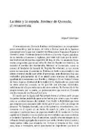 La tinta y la espada: Jiménez de Quesada, el renacentista / Miguel Manrique | Biblioteca Virtual Miguel de Cervantes