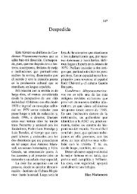 Cuadernos Hispanoamericanos, núm. 679 (enero 2007). Despedida / Blas Matamoro | Biblioteca Virtual Miguel de Cervantes