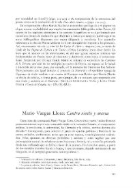 Mario Vargas LLosa: "Contra viento y marea" / Enriqueta Morillas | Biblioteca Virtual Miguel de Cervantes