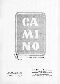 Camino: Boletín del Consejo Diocesano de los Hombres de Acción Católica. Núm. 31, julio de 1957 | Biblioteca Virtual Miguel de Cervantes