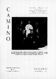 Camino: Boletín del Consejo Diocesano de los Hombres de Acción Católica. Núm. 36, diciembre de 1957 | Biblioteca Virtual Miguel de Cervantes