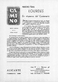 Camino: Boletín del Consejo Diocesano de los Hombres de Acción Católica. Núm. 38, febrero de 1958 | Biblioteca Virtual Miguel de Cervantes