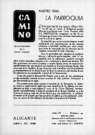Camino: Boletín del Consejo Diocesano de los Hombres de Acción Católica. Núm. 40, abril de 1958 | Biblioteca Virtual Miguel de Cervantes